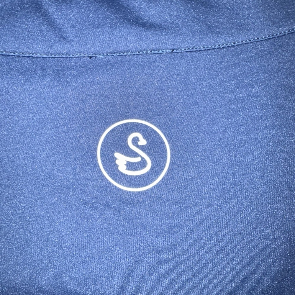 Men's Large Swannies Quarter Zip Performance Golf Pullover Navy HR Country Club - Picture 6 of 6
